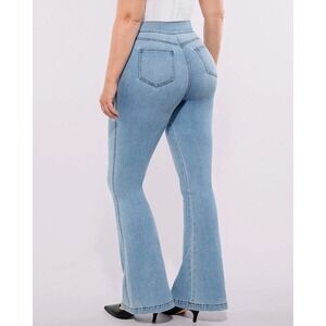 Shapellx Butt Padded High-Waisted Flare Jeans Womens Large Stretch Y2K Denim